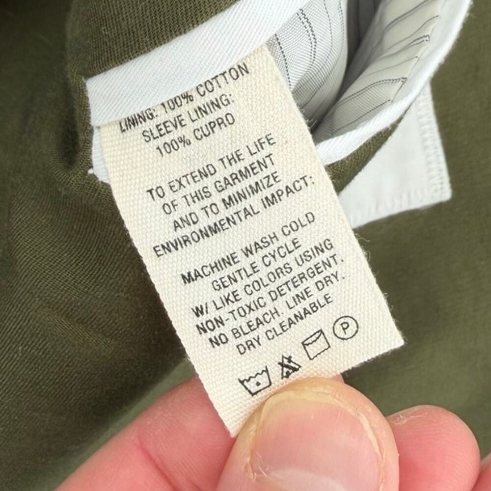 NWT Alex Mill Men's Surplus Olive Grant Cotton Twill Blazer Jacket Size M - Picture 5 of 10
